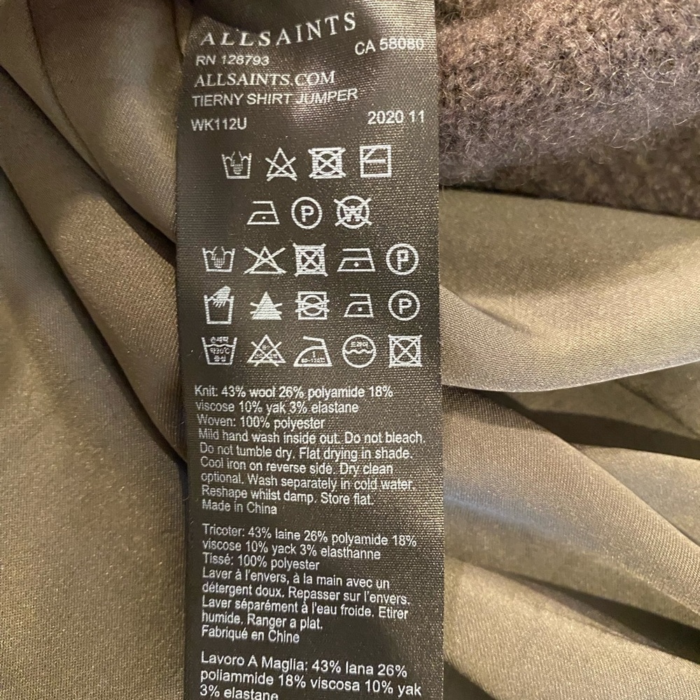 NWT All Saints Dark Green Tierny Shirt Jumper - Picture 11 of 13